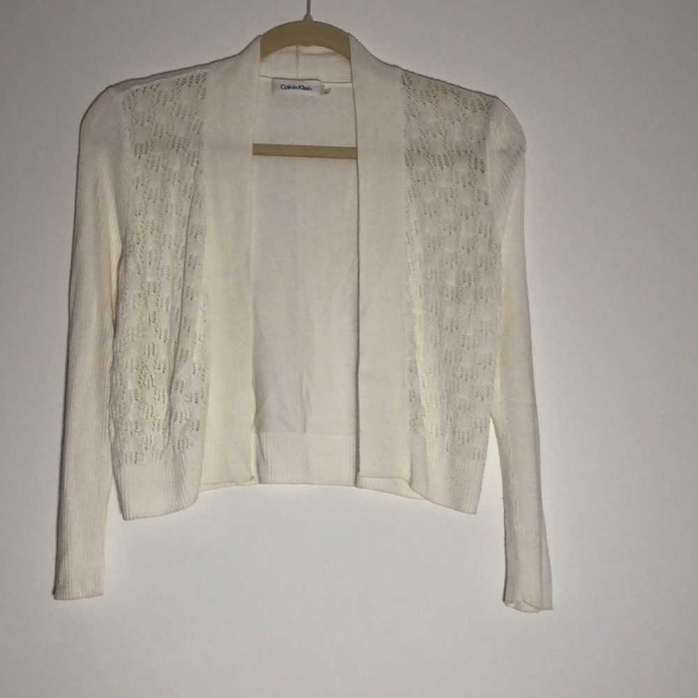 Calvin Klein White Cardigan Sweater